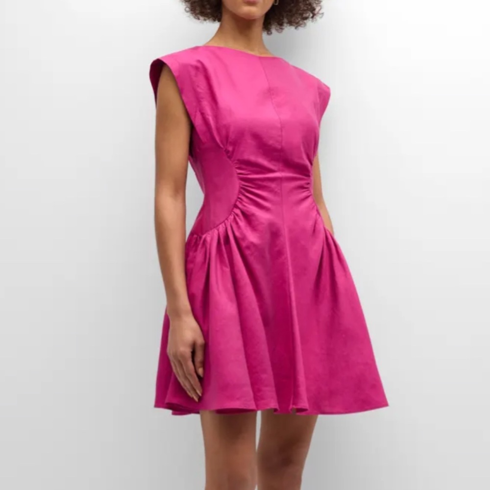 Acler Emery High-Neck Mini Dress - Plum